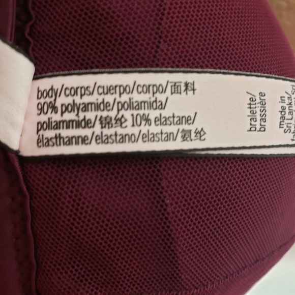 Victoria's Secret Lacy Front Close Racer back Bralette M Maroon - Picture 4 of 5